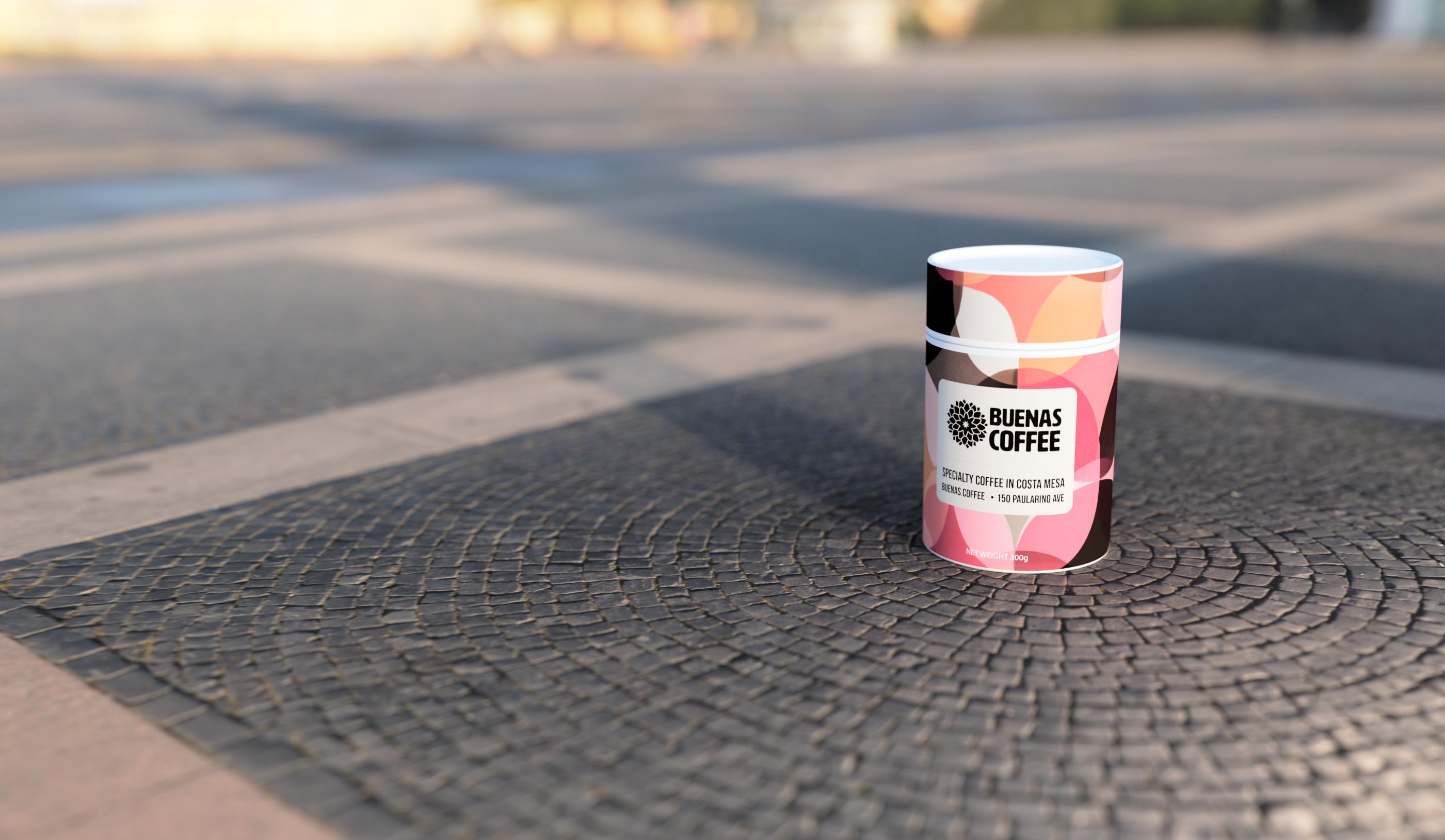 Buenas Coffee roasted coffee canister